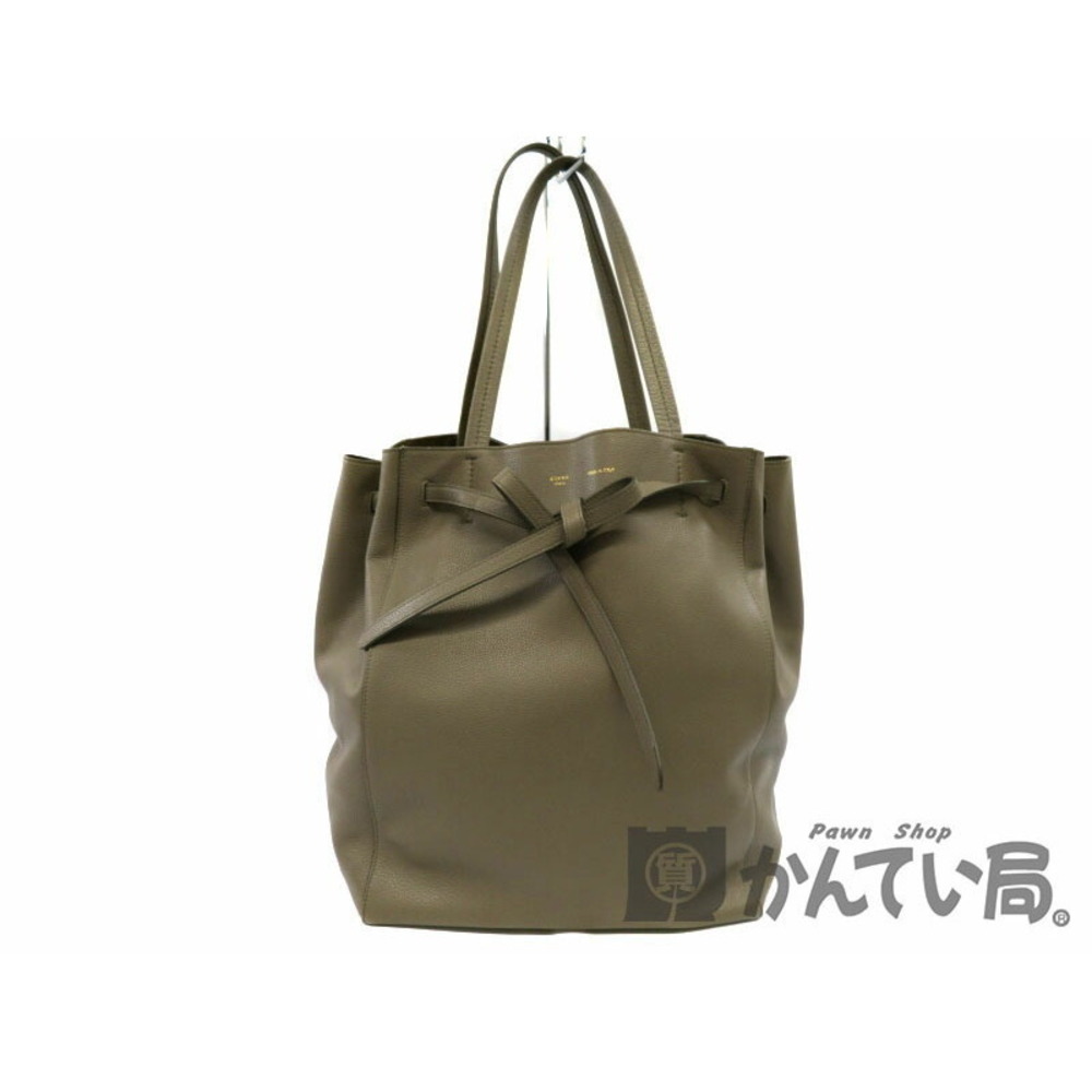 CELINE Cabas Phantom Leather Tote Bag Drawstring Closure by